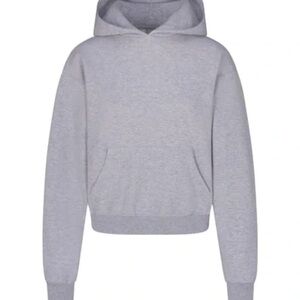 Skims Cotton Fleece Classic Hoodie - Heather Grey XS